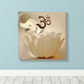 Om met lotus en olifant canvas afdruk (Insitu (Houten vloer))