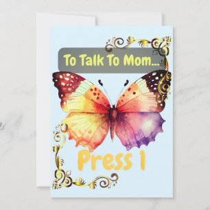 Om met mama te praten, druk 1 bedankkaart