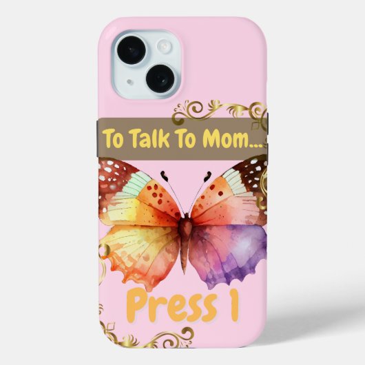 Om met mama te praten, druk 1 Case-Mate iPhone case (Achterkant)