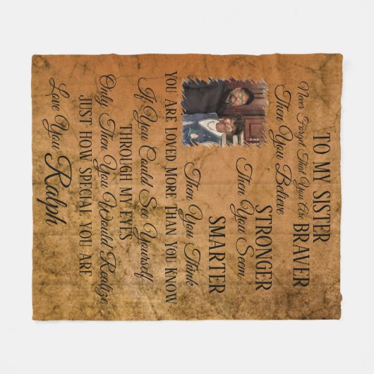 Om mijn zus te personaliseren fleece deken (Voorkant (Horizontaal))