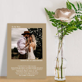 Om minimalist bruidsfoto Mocha Tan getrouwd te zij Kaart