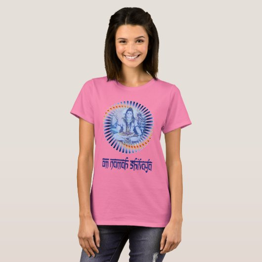 Om Namah Shivaya (donkere letters) T-shirt (Voorkant volledig)