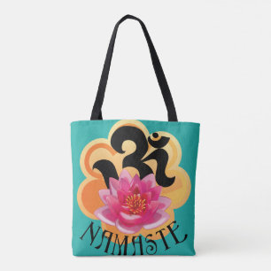 Om Namaste over gedrukt Tas