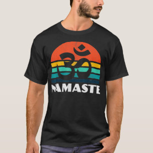 Om Namaste Retro Meditation Workout Eercise Yoga L T-shirt