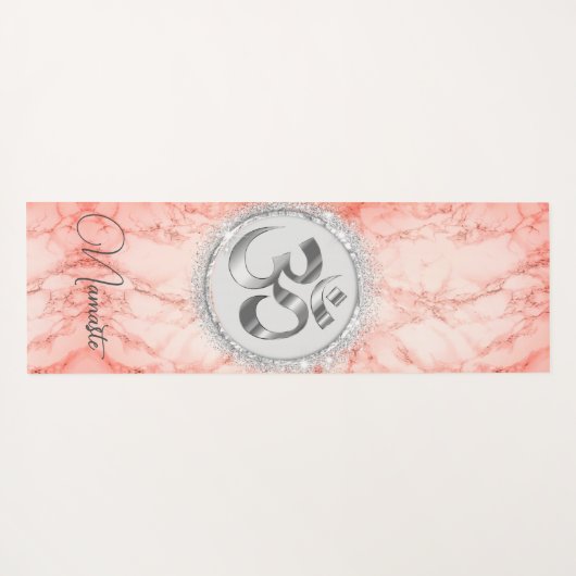 OM Namaste Roze Marmer Yogamat (Achterkant (horizontaal))
