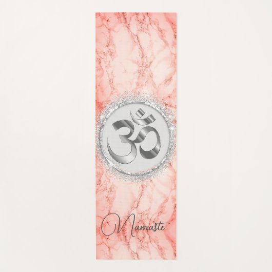 OM Namaste Roze Marmer Yogamat (Voorkant)