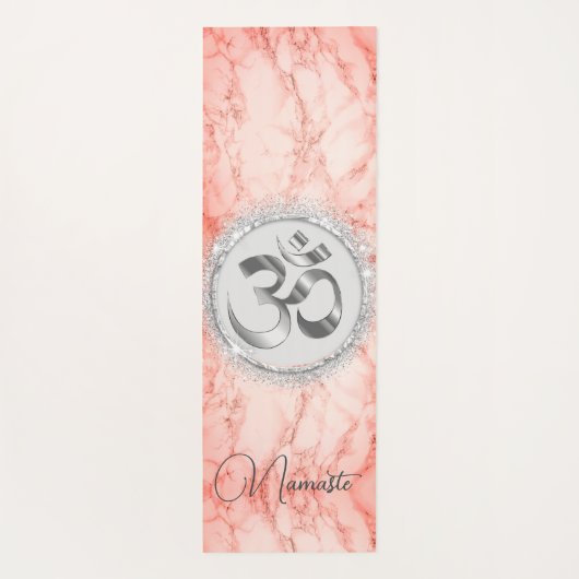 OM Namaste Roze Marmer Yogamat (Achterkant)