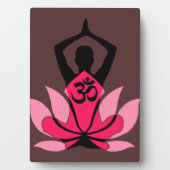 OM Namaste Spirituele Lotus Flower Yoga in Umber Fotoplaat (voorkant)