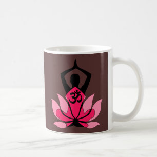OM Namaste Spirituele Lotus Flower Yoga in Umber Koffiemok