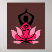 OM Namaste Spirituele Lotus Flower Yoga in Umber Poster (Voorkant)