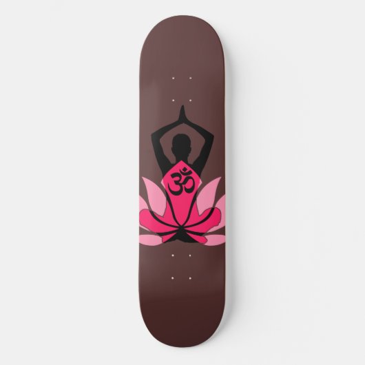 OM Namaste Spirituele Lotus Flower Yoga in Umber Skateboard (Voorkant)