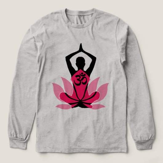 OM Namaste Spirituele Lotus Flower Yoga in Umber Tri-Blend Shirt (Voorkant)