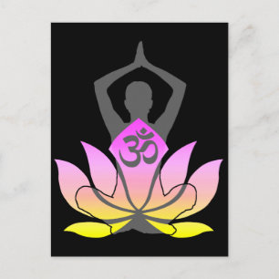 OM Namaste Spirituele Lotus Flower Yoga Pose Briefkaart