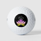 OM Namaste Spirituele Lotus Flower Yoga Pose Golfballen (Voorkant)