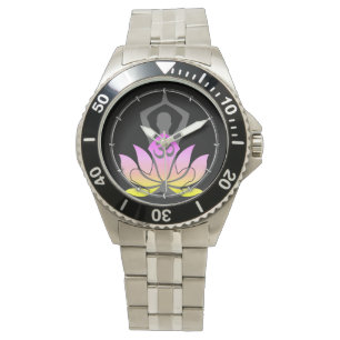 OM Namaste Spirituele Lotus Flower Yoga Pose Horloge