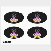 OM Namaste Spirituele Lotus Flower Yoga Pose Ovale Sticker (Vel)