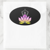 OM Namaste Spirituele Lotus Flower Yoga Pose Ovale Sticker (Tas)