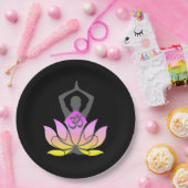 OM Namaste Spirituele Lotus Flower Yoga Pose Papieren Bordje (Feest)