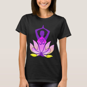 OM Namaste Spirituele Lotus Flower Yoga Pose Paste T-shirt