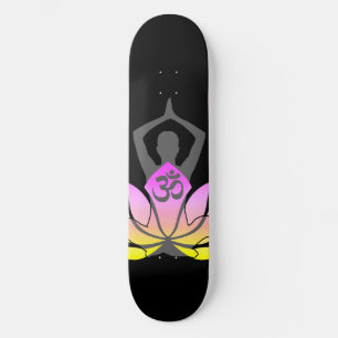 OM Namaste Spirituele Lotus Flower Yoga Pose Persoonlijk Skateboard