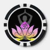 OM Namaste Spirituele Lotus Flower Yoga Pose Pokerchips (Voorkant)