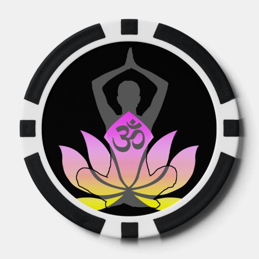 OM Namaste Spirituele Lotus Flower Yoga Pose Pokerchips (Voorkant)