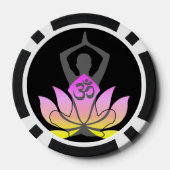 OM Namaste Spirituele Lotus Flower Yoga Pose Pokerchips (Achterkant)