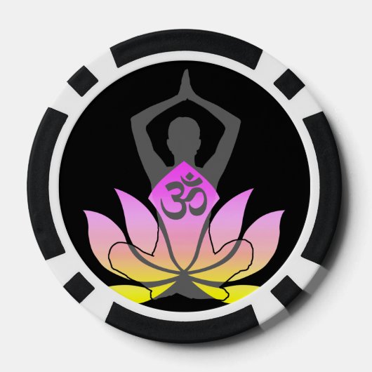 OM Namaste Spirituele Lotus Flower Yoga Pose Pokerchips (Achterkant)