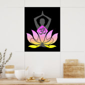 OM Namaste Spirituele Lotus Flower Yoga Pose Poster (Keuken)