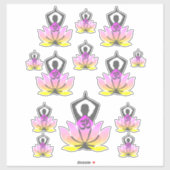 OM Namaste Spirituele Lotus Flower Yoga Pose Sticker (Vel)