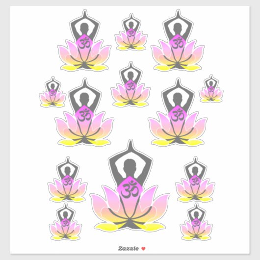 OM Namaste Spirituele Lotus Flower Yoga Pose Sticker (Vel)