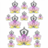 OM Namaste Spirituele Lotus Flower Yoga Pose Sticker (Voorkant)