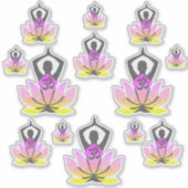 OM Namaste Spirituele Lotus Flower Yoga Pose Sticker (Voorkant)