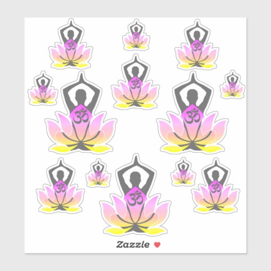 OM Namaste Spirituele Lotus Flower Yoga Pose Sticker (Vel)