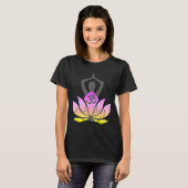 OM Namaste Spirituele Lotus Flower Yoga Pose T-shirt (Voorkant volledig)