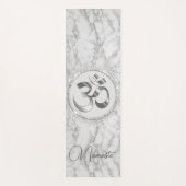 OM Namaste Zilver Marmer Glitter Elegant Yogamat (Voorkant)