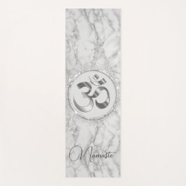 OM Namaste Zilver Marmer Glitter Elegant Yogamat