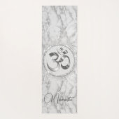 OM Namaste Zilver Marmer Glitter Elegant Yogamat (Achterkant)
