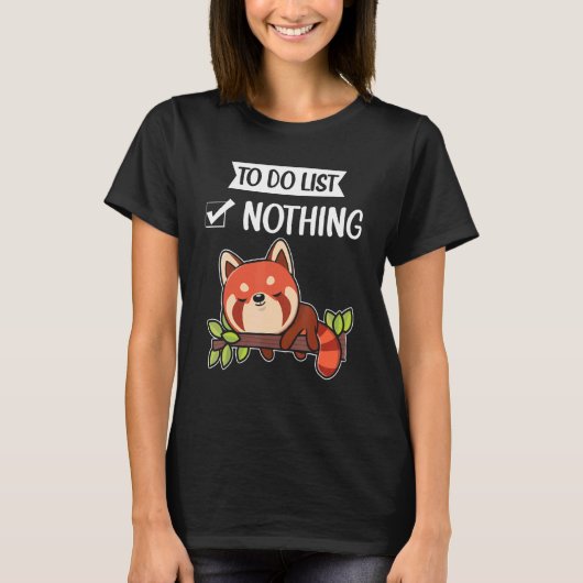 Om niets te doen Panda Red 1 T-shirt (Voorkant)