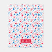 Om Nom Nom Comic Pattern | Jouw namen toevoegen Fleece Deken (Voorkant)