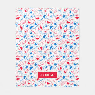 Om Nom Nom Comic Pattern   Jouw namen toevoegen Fleece Deken