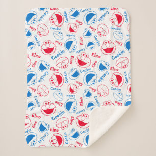 Om Nom Nom Comic Pattern Sherpa Deken