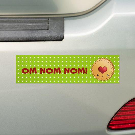 OM NOM NOM cookie Bumpersticker (Op auto)