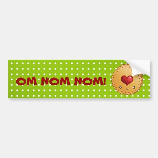OM NOM NOM cookie Bumpersticker (Voorkant)