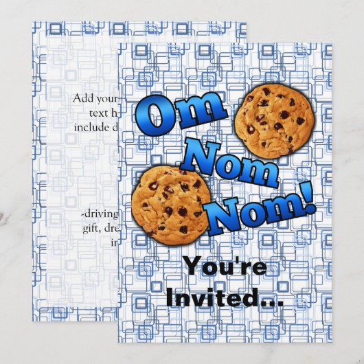 Om Nom Nom, Meme Love Cookies Kaart (Voorkant / Achterkant)