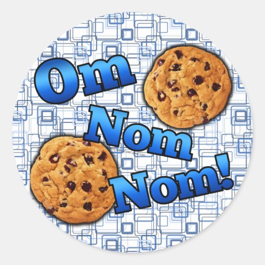 Om Nom Nom, Meme Love Cookies Ronde Sticker (Voorkant)