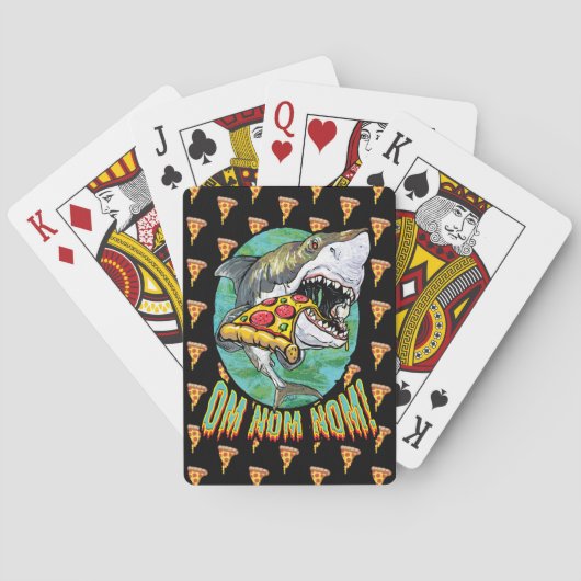 Om Nom Nom Pizza Shark Pokerkaarten (Achterkant)