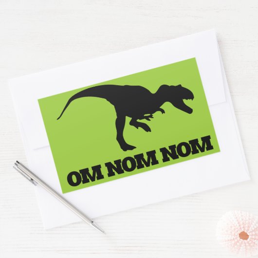 Om Nom Nom Rechthoekige Sticker (Envelop)