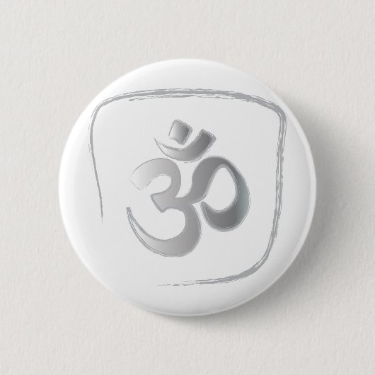 Om of Aum Mantra Meditation Ronde Button 5,7 Cm (Voorkant)