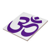 Om of Aum Symbol (kleur Indigo) Tegeltje (Zijkant)